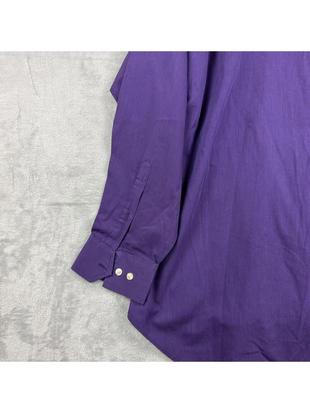 Vintage Christian Dior Dress Shirt Mens 17 34 35 Purple Button Up Preppy Luxury - Picture 10 of 10